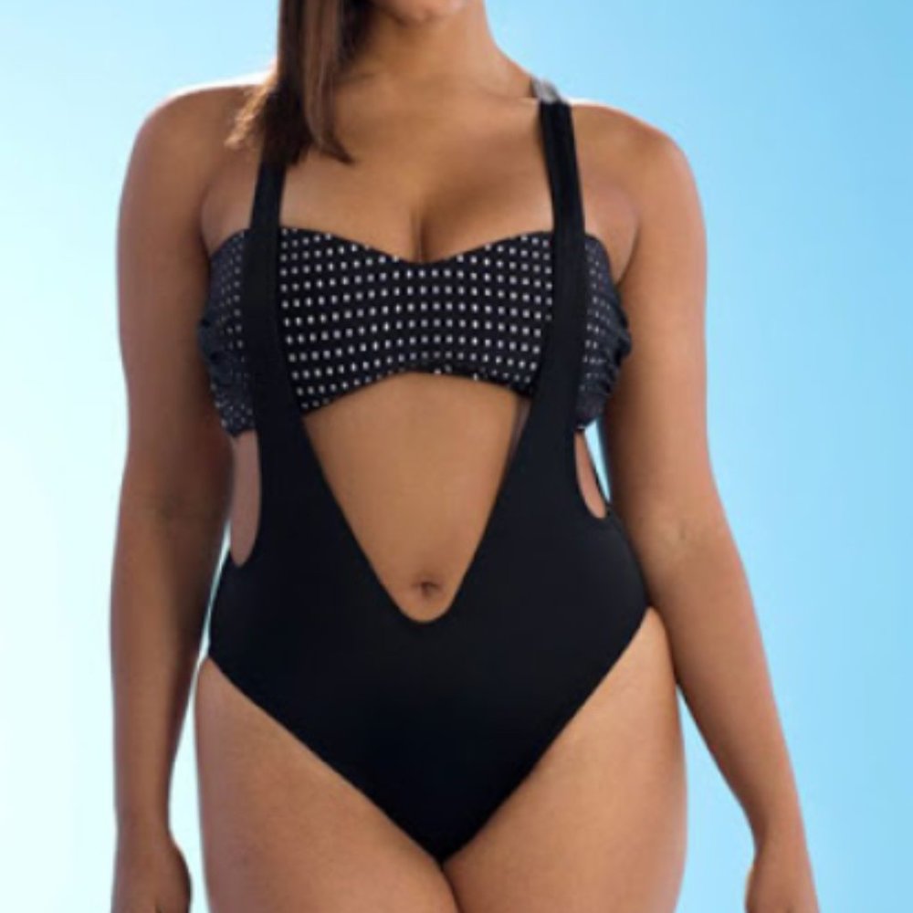 Ashley Graham Monokini Brief with Straps